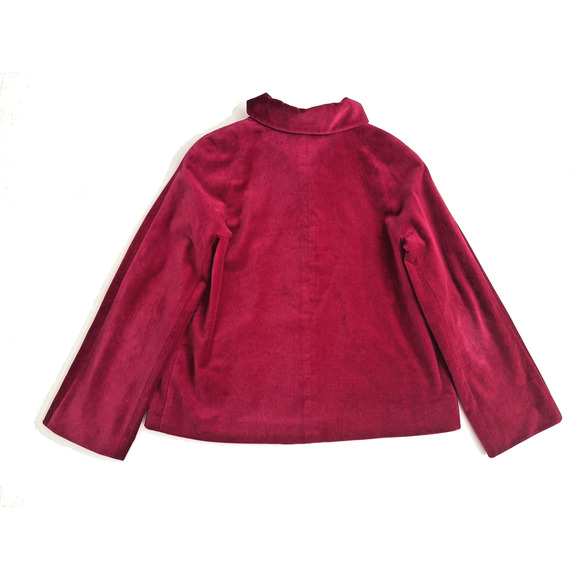 Talbots Jacket 10 Pink Rose Velveteen 100% Cotton Collar Lined Pockets Holiday - Picture 10 of 10